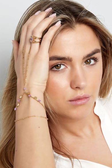 Armband Lila Regen - Goldfarbe h5 Bild2